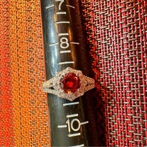 Fragrant Jewels Ruby Red Silver Ring